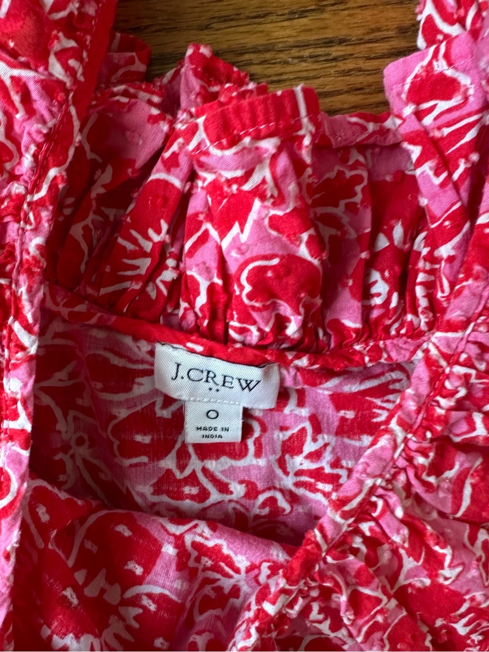 J. Crew Pink and Red Floral Ruffled Sundress - Picture 2 of 2